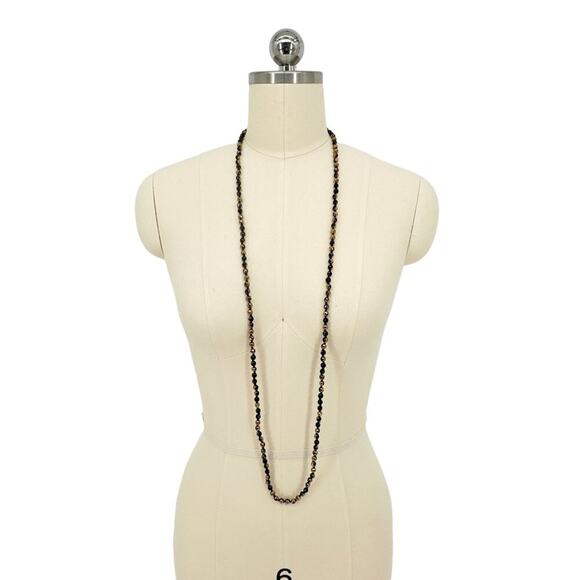 CHAN LUU Semi-Precious Necklace or Wrap Bracelet in Black & Gold - Picture 4 of 9